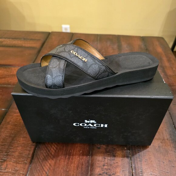 NWT - COACH Women's Slides Black 8.5M - Picture 4 of 7